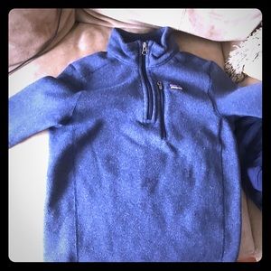 Patagonia navy blue sweatshirt.